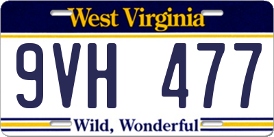 WV license plate 9VH477