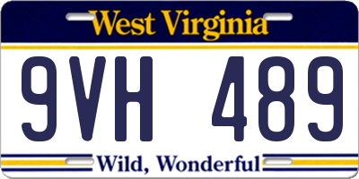 WV license plate 9VH489
