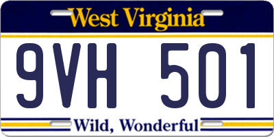 WV license plate 9VH501