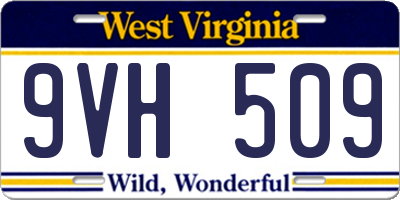 WV license plate 9VH509