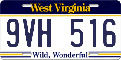WV license plate 9VH516