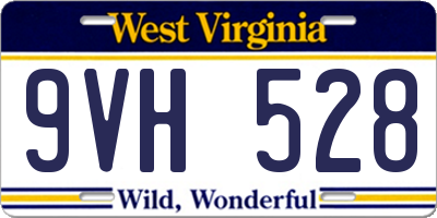 WV license plate 9VH528