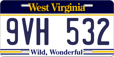 WV license plate 9VH532