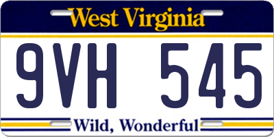 WV license plate 9VH545