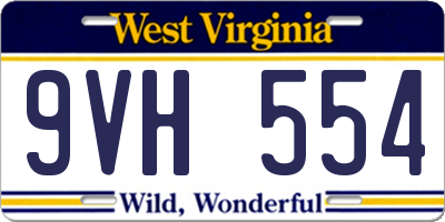 WV license plate 9VH554