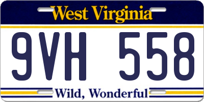 WV license plate 9VH558