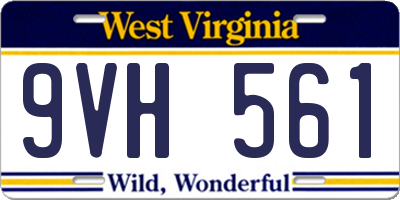 WV license plate 9VH561