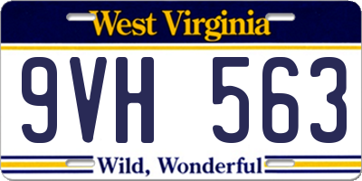 WV license plate 9VH563