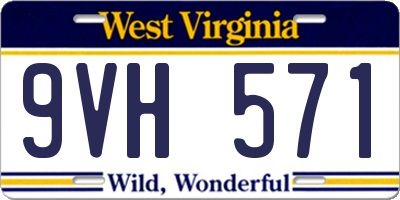 WV license plate 9VH571