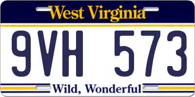 WV license plate 9VH573