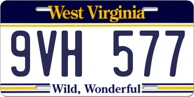 WV license plate 9VH577