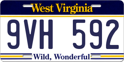 WV license plate 9VH592
