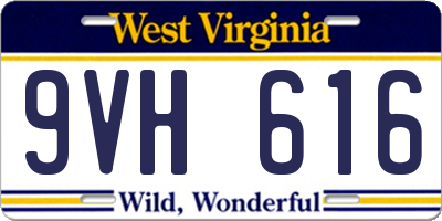 WV license plate 9VH616