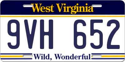 WV license plate 9VH652