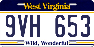WV license plate 9VH653