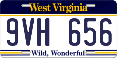WV license plate 9VH656