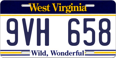 WV license plate 9VH658