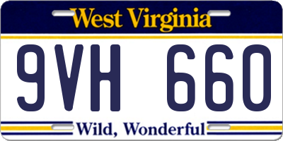 WV license plate 9VH660