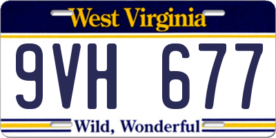 WV license plate 9VH677