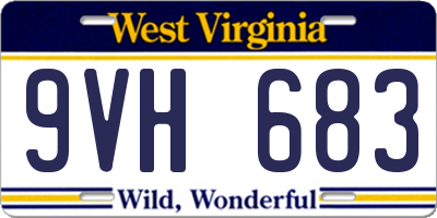 WV license plate 9VH683