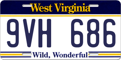 WV license plate 9VH686