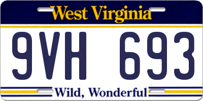 WV license plate 9VH693