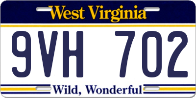 WV license plate 9VH702