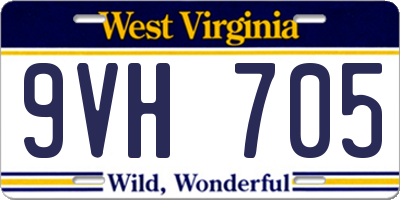 WV license plate 9VH705