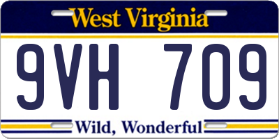 WV license plate 9VH709