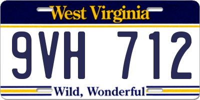 WV license plate 9VH712