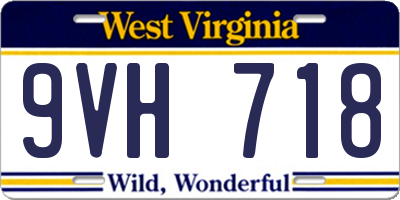 WV license plate 9VH718