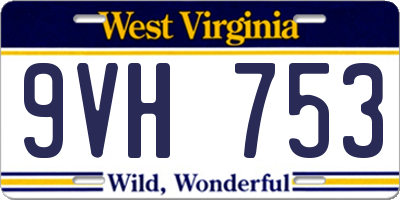 WV license plate 9VH753