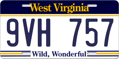 WV license plate 9VH757