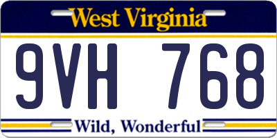 WV license plate 9VH768
