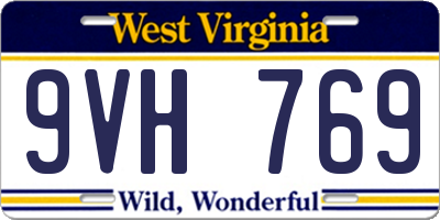 WV license plate 9VH769