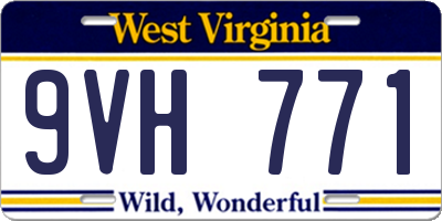 WV license plate 9VH771