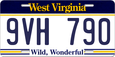 WV license plate 9VH790