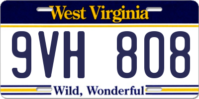 WV license plate 9VH808