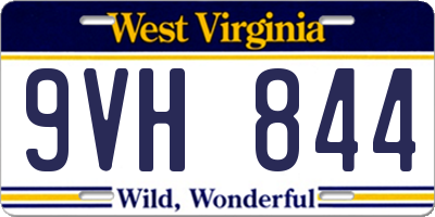 WV license plate 9VH844
