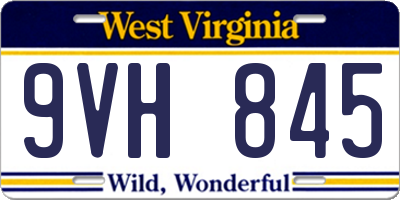WV license plate 9VH845