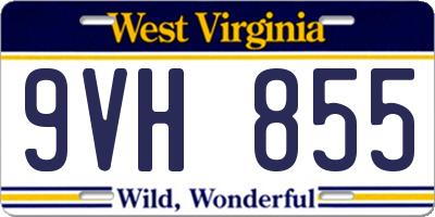 WV license plate 9VH855