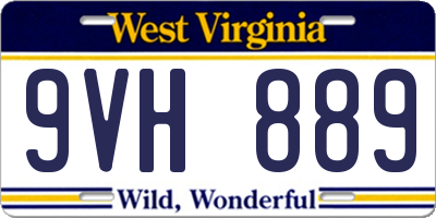 WV license plate 9VH889