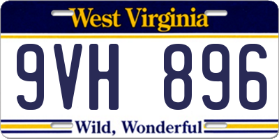 WV license plate 9VH896