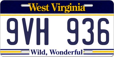 WV license plate 9VH936