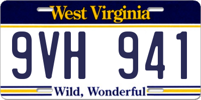 WV license plate 9VH941