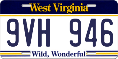 WV license plate 9VH946