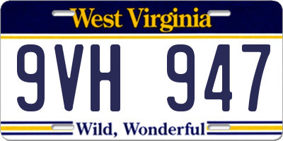 WV license plate 9VH947