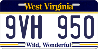 WV license plate 9VH950