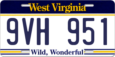 WV license plate 9VH951