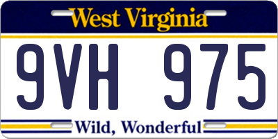 WV license plate 9VH975